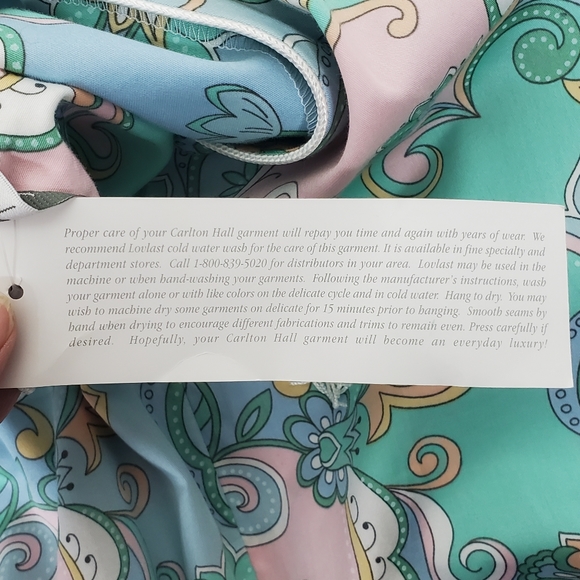 Nwt Carlton Hall blue swirl zip front night gown - Picture 5 of 11